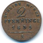 Пруссия, 2 пфеннига (1835 г.)