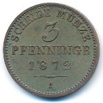 Пруссия, 3 пфеннига (1872 г.)