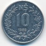 Уругвай, 10 новых песо (1989 г.)