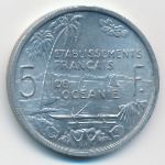 Французская Океания, 5 франков (1952 г.)