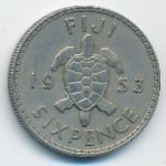 Fiji, 6 пенсов (1953 г.)