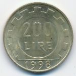 Italy, 200 лир (1998 г.)