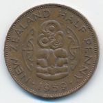 Новая Зеландия, 1/2 пенни (1959 г.)