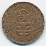 Новая Зеландия, 1/2 пенни (1962 г.)