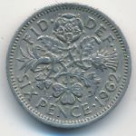 Great Britain, 6 пенсов (1962 г.)