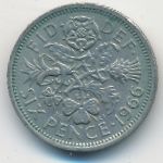 Great Britain, 6 пенсов (1966 г.)
