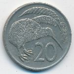 Новая Зеландия, 20 центов (1975 г.)