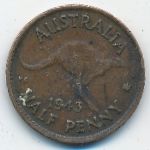 Australia, 1/2 пенни (1943 г.)