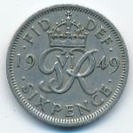 Great Britain, 6 пенсов (1949 г.)
