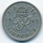 Great Britain, 6 пенсов (1949 г.)