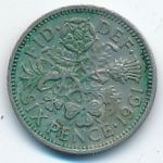Great Britain, 6 пенсов (1961 г.)