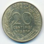 Франция, 20 сентим (1981 г.)