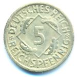 Weimar Republic, 5 рейхспфеннигов (1925 г.)