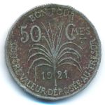 Guadeloupe, 50 сантимов (1921 г.)