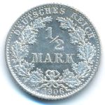 Germany, 1/2 марки (1906 г.)