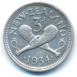 New Zealand, 3 пенса (1934 г.)