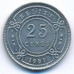 Belize, 25 центов (1989 г.)