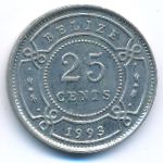 Belize, 25 центов (1993 г.)