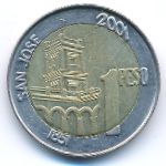 Argentina, 1 песо (2001 г.)