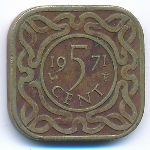 Суринам, 5 центов (1971 г.)