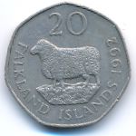 Falkland Islands, 20 пенсов (1992 г.)