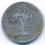 Costa Rica, 25 сентаво (1875 г.)