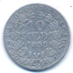 Papal States, 10 сольдо (1868 г.)