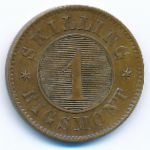 Denmark, 1 скиллинг ригсмонт (1856 г.)