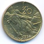 Сан-Марино, 20 лир (1994 г.)