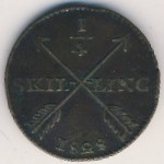 Швеция, 1/4 скиллинга (1819–1830 г.)