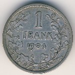 Belgium, 1 franc, 1904–1909