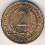 Восточные Карибы, 2 цента (1955–1965 г.)