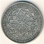 Стрейтс-Сетлментс, 1 доллар (1907–1909 г.)